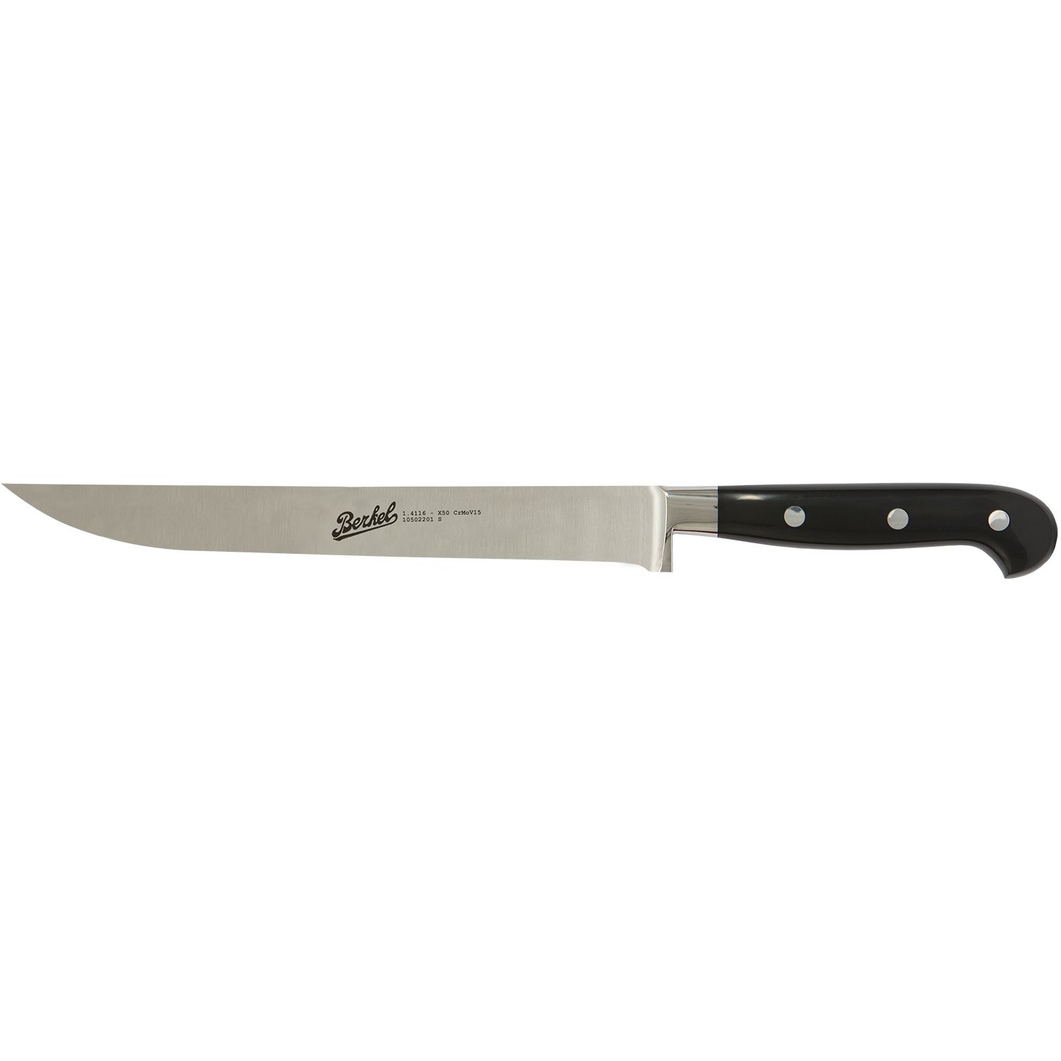 Carving knife cm.22 Stainless Steel Berkel Adhoc Handle Glossy Black Resin